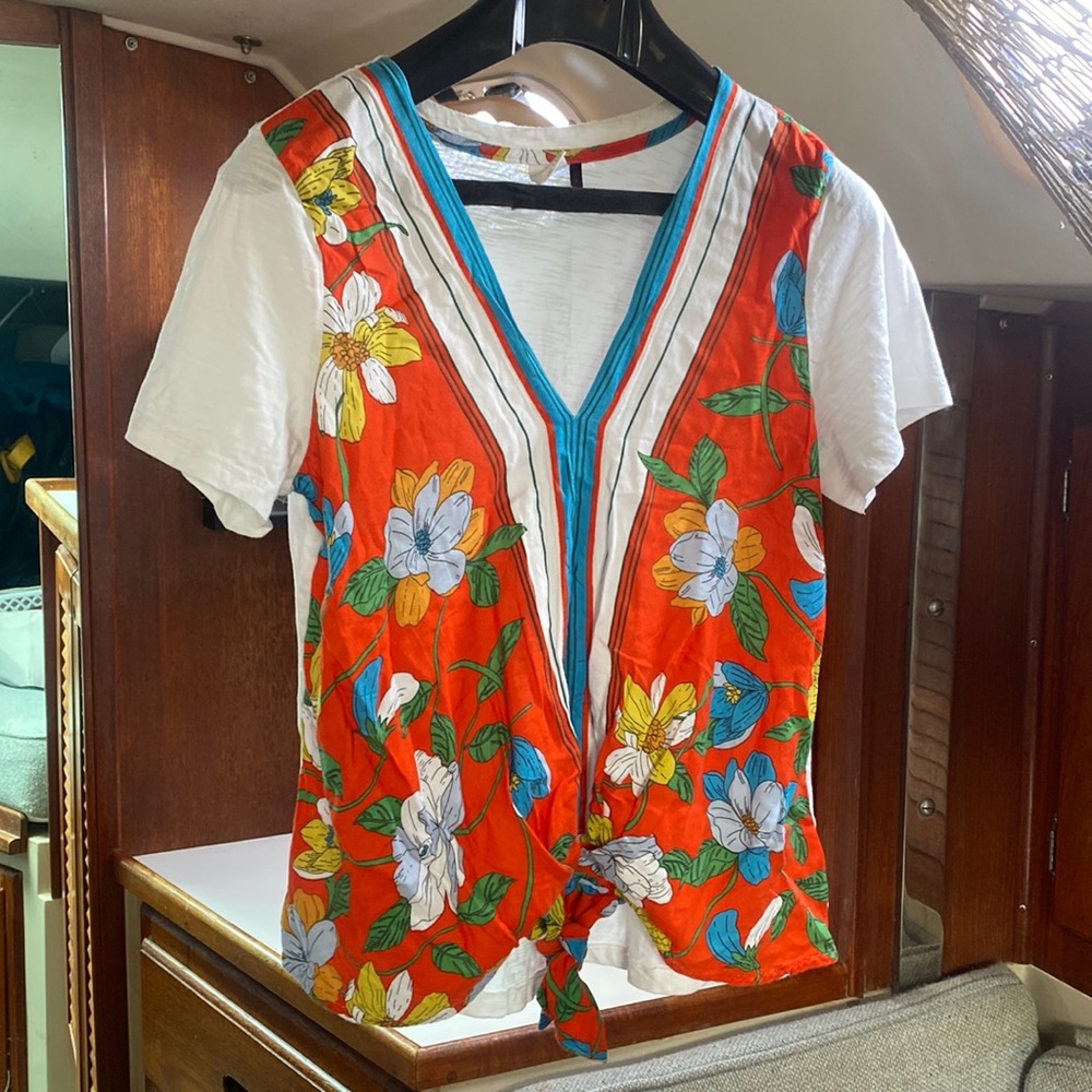 Anthropologie | Akemi + Kin Sherburne Tie Front Top Floral Printed | Size: M